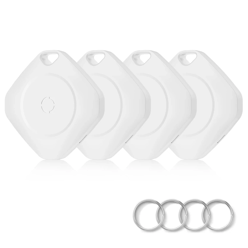 Tracker Tags-4 Pack Tag Set, Compatible with Apple Find My App (iOS Only), Key Finder and Item Tracker Smart Tag for Keys, Bags, Luggage, Pets, Wallet，Loud Beep,Replaceable Batteries