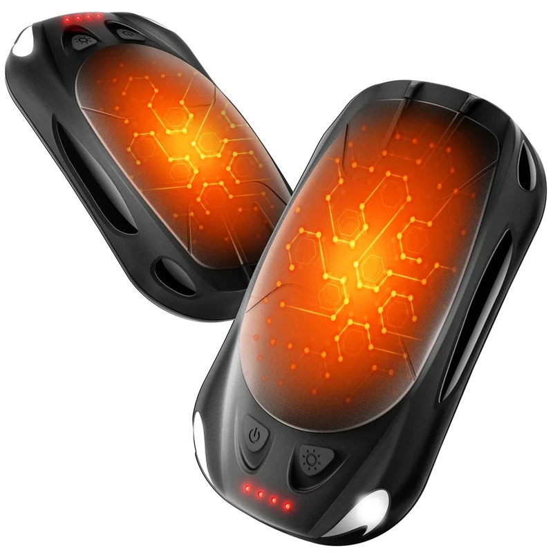 Hand Warmers Rechargeable 2-Pack, Reusable Portable Magnetic Pocket Heater, USB 2-in-1 Hand Warmer, Suitable for Men and Women, Outdoor, Golf, Hunting, Camping Accessories