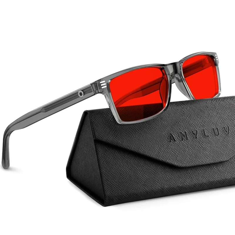 ANYLUV Blue Light Glasses - 99.9% Blue/Green Red Lens for Sleep