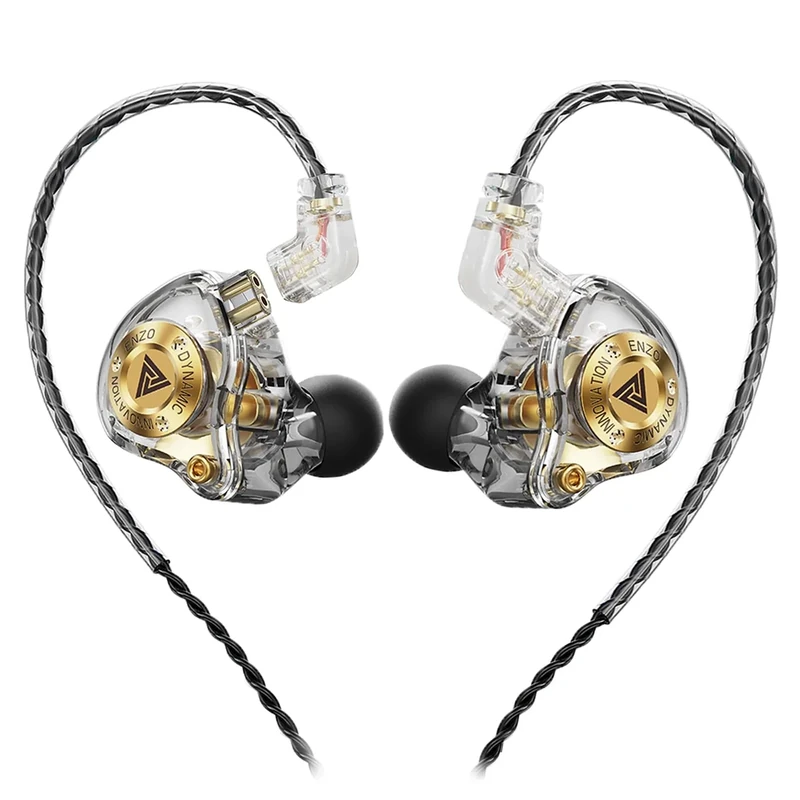 Piluyaa QKZ ENZO PRO Wired Gaming Earphones - 1DD Driver, Mic (Grey)