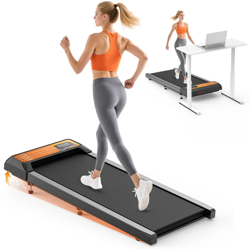2.5HP Walking Mat with Incline pad,Under Desk Treadmill, Walking Running Pad with Remote, 3 in 1 Low Noise Small Mini Portable Treadmill with Led Screen, Compact Treadmills for Home, 265lbs Capacity