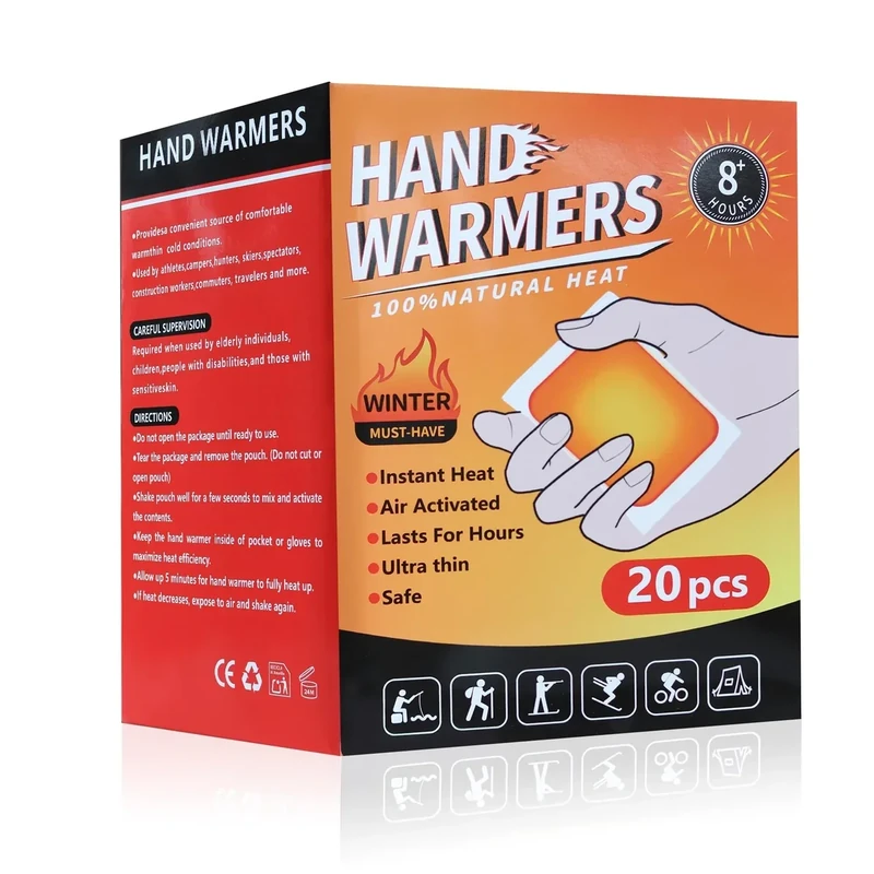 Hand Warmers Disposable Value Pack (2 Warmers per Pack) Pocket Warmers for Hiking, Outdoor Activities, Skiing - up to 8 Hours of Heat