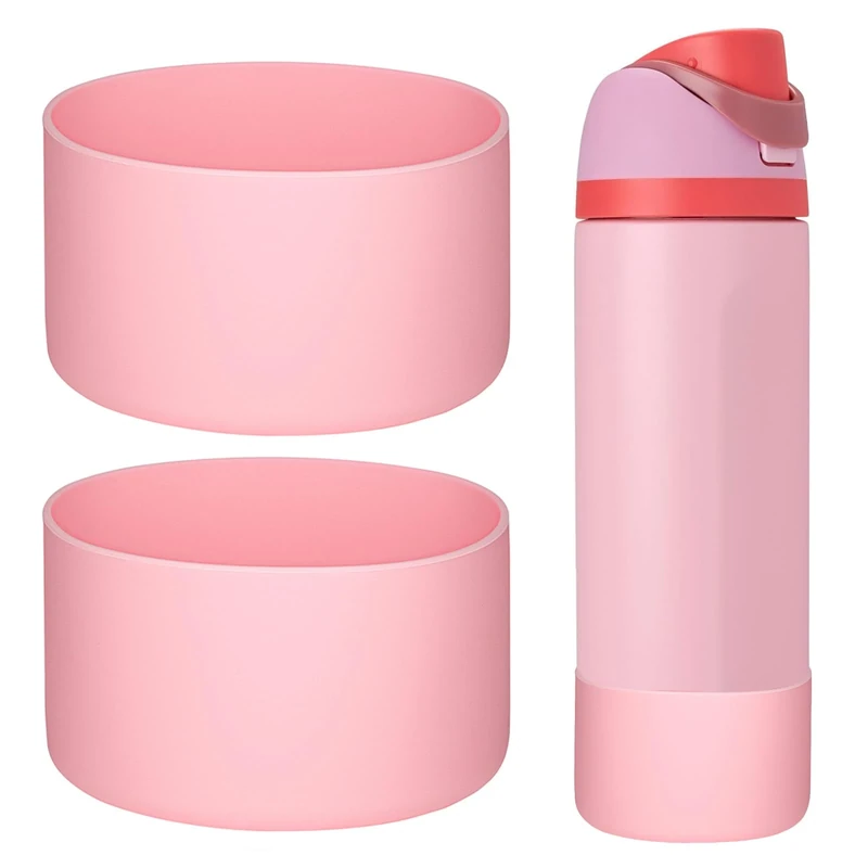 WK IEASON 2Pcs Silicone Boot for Owala Water Bottle, Protective Flask Bottom Cover Base for Owala FreeSip Twist and Flip Flask Water Bottle Accessories-3.56inch Bottom Diameter
