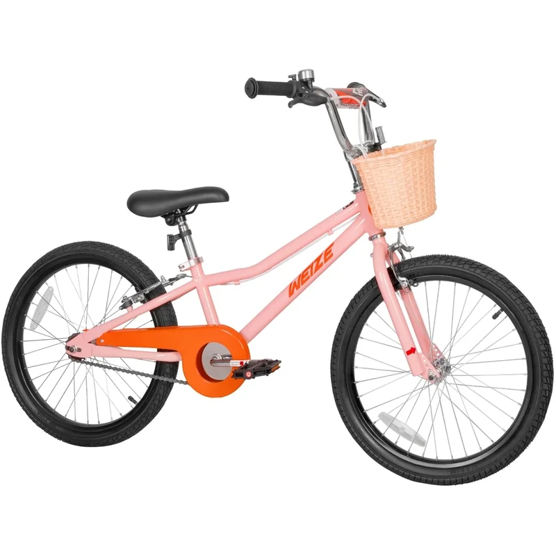 WEIZE Kids Bike, 20 Inch Children Bicycle for Boys & Girls Ages 6-12 Years Old, Rider Height 48-62 Inch, Adjustable Seat & Handlebars, Coaster Brake, Pink