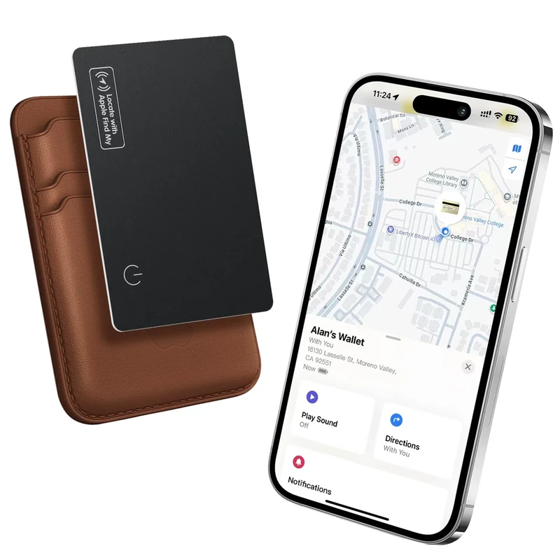 SparkShoots Ultra Slim Air Card - 2025 MFi Find My Wallet Tracker
