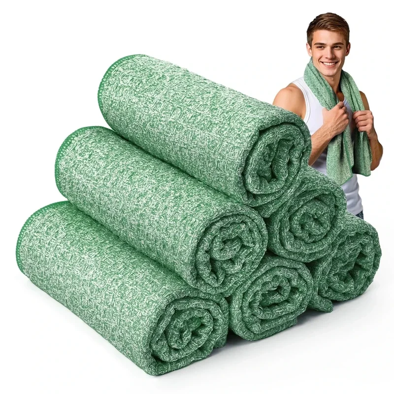 SOOWASH Microfiber Gym Towels for Working Out, Sweat Towels, Workout Gear for Body Sweat, Quick Dry Lightweight Fast Drying, Women & Men,Hot Yoga, Exercise, 14"X40" Green