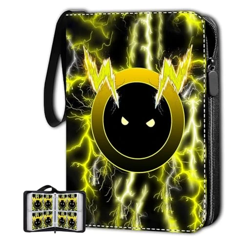 ShrewdYuya Trading Card Binder-440 Pockets Premium Trading Card Book, Double-Side Collectible Card Albums Compatible with Game/Baseball/Football/TCG Card, Waterproof PU Zippered Storage Card Holder