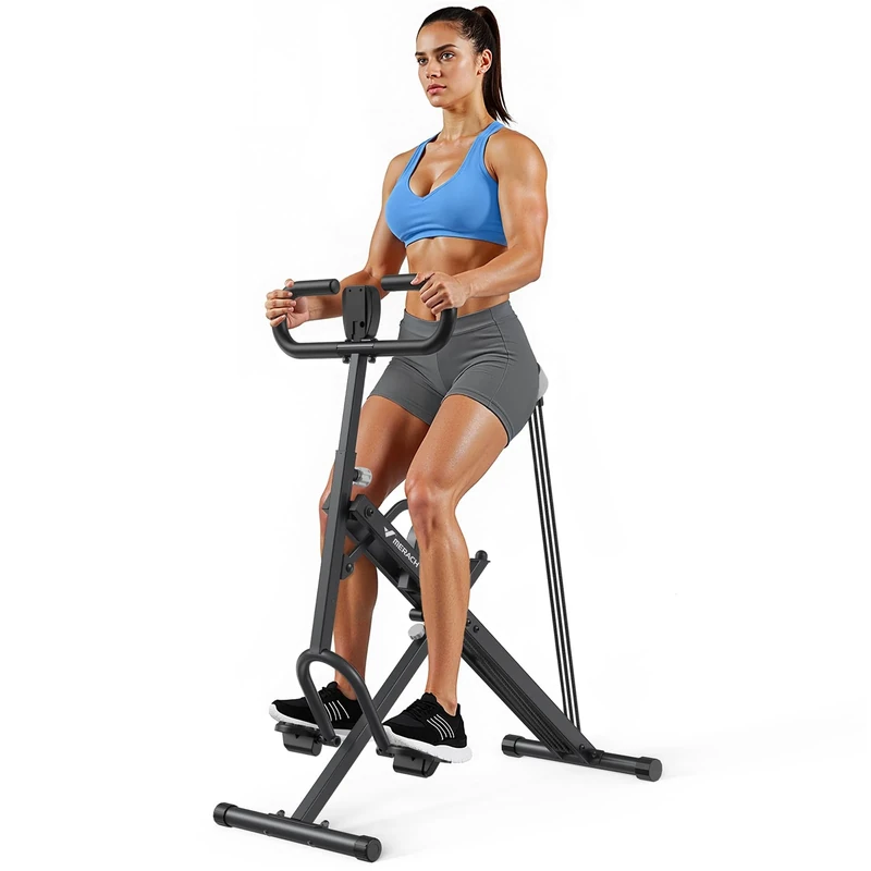 Squat Machine, MERACH R07 2 in 1 Squat Rowing Machine, Easy Setup & Foldable Exercise Equipment, Glute Trainer Machine, Glutes & Leg Home Workout Machine(Dark Gray)