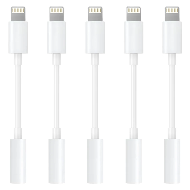 Seulliya Apple MFi Lightning to 3.5mm Adapter - Audio 5 Pack