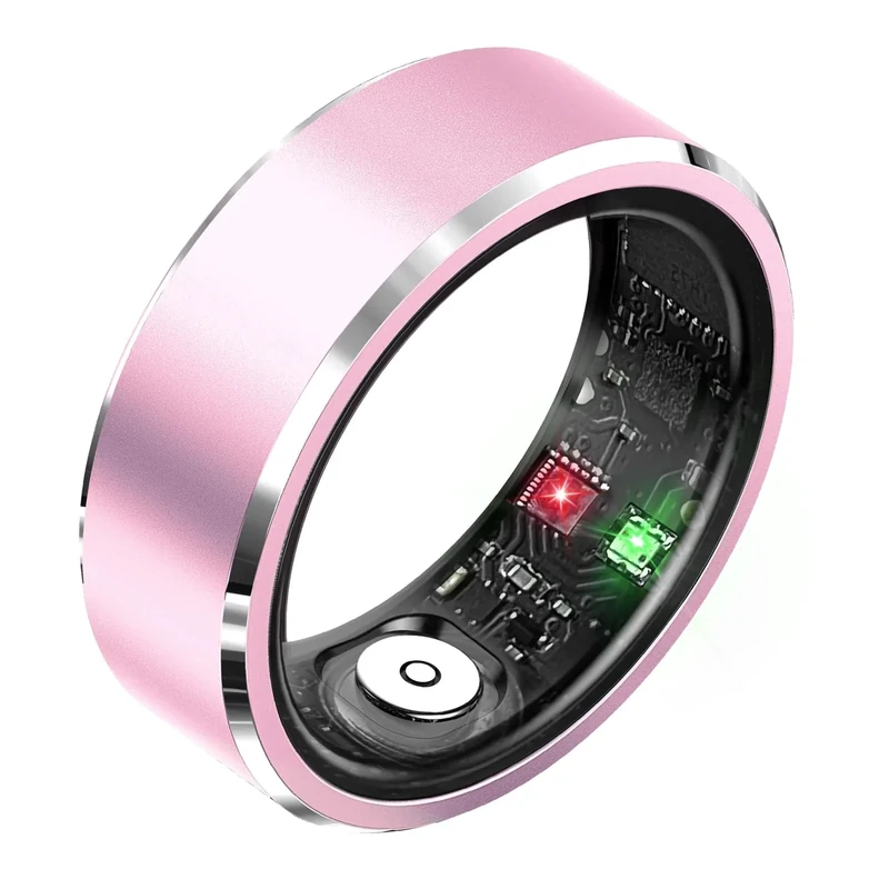 Smart Ring for Women & Men, Fitness Tracker with Sleep Monitoring, Step Tracker, Blood Oxygen, Heart Rate, Air Gestures, No Subscription Fee, IP68 Waterproof for iOS & Android (Light Pink,#9)