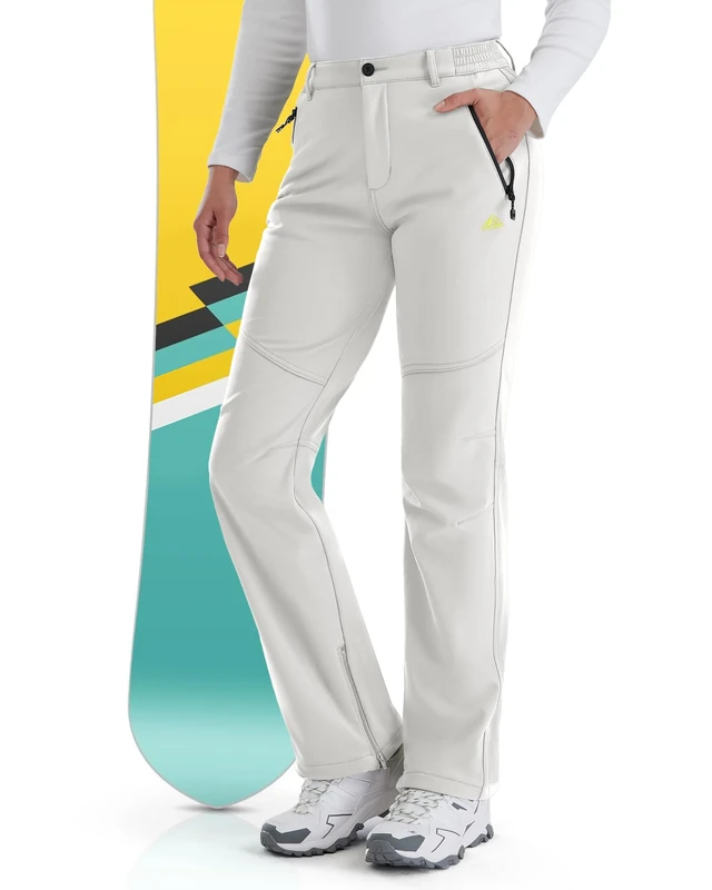 IGOLUMON Snow Ski Pants Womens Waterproof Fleece Lined Pants Winter Insulated Softshell for Hiking Snowboard Outdoor