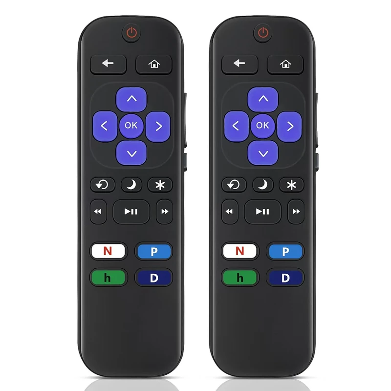 (2 Pack) Replacement Remote Control for Roku TV - Compatible with TCL/Hisense/Onn/Philips Roku Smart TVs, No Pairing Needed (Not for Roku Stick/Box/Players)