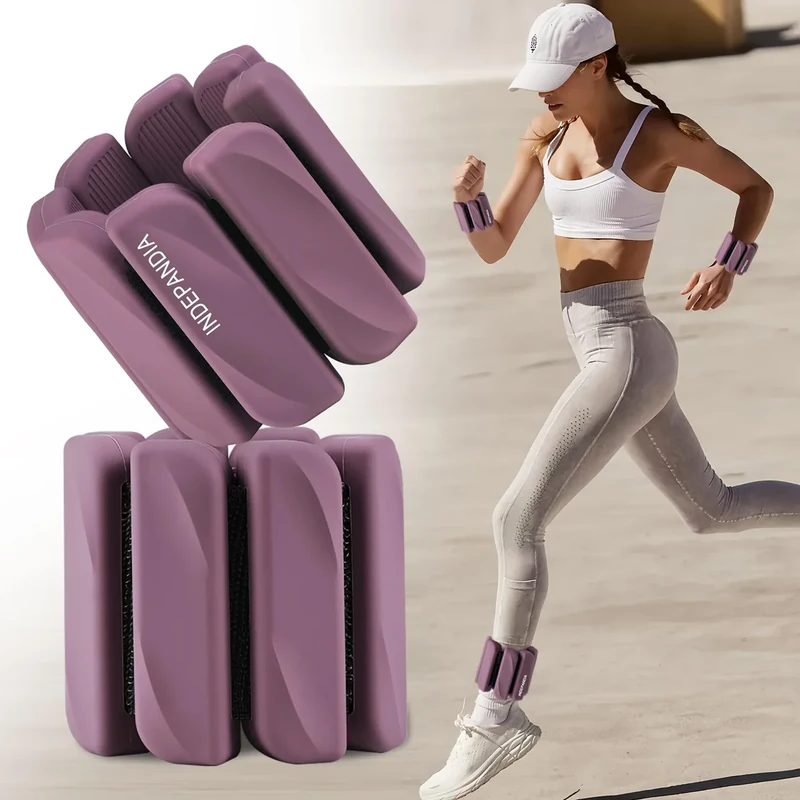 INDEPANDIA Wrist & Ankle Weights for Women and Men, 2lbs Pair Adjustable Silicone Weighted Bangles for Arm & Leg Workouts, Perfect for Pilates, Yoga, Walking & Home Fitness Training Dusty Orchid