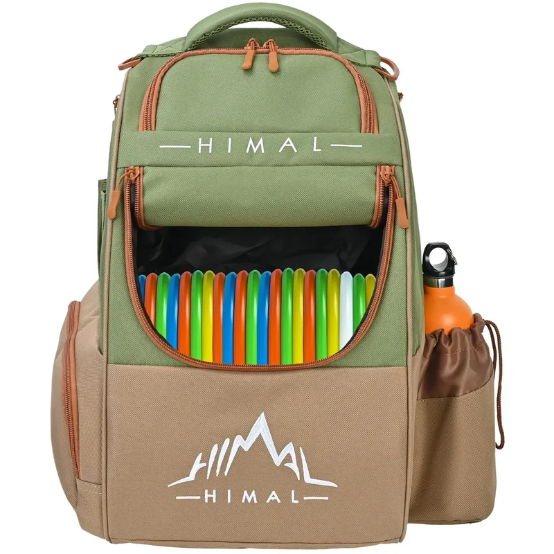 HIMAL HIMAL Disc Golf Bag Holds 22+ Discs, Durable Disc Golf Backpack with Large Capacity, and Multiple Storage Pockets Green