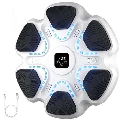 TGLLM Music Boxing Machine for Kids and Adults, Wall Mounted Bluetooth Punching Trainer with Boxing Gloves, Pcs