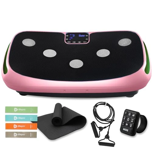 Lifepro Rumblex 4D Curved Vibration Plate Exercise Machine – Triple Motor Vibrating Platform Machine with 7 Modes & 60 Speeds – Full Body Vibration Plate for Lymphatic Drainage & at Home Workout