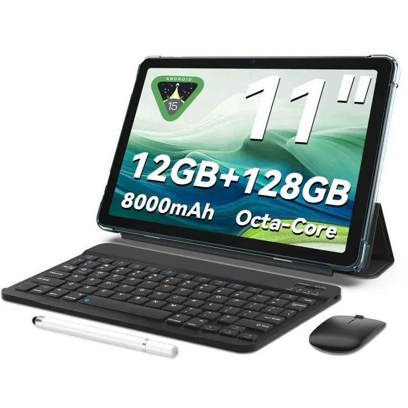 KELANYIS 11" Android 15 Tablet - 12GB RAM/128GB, 8000mAh, Keyboard