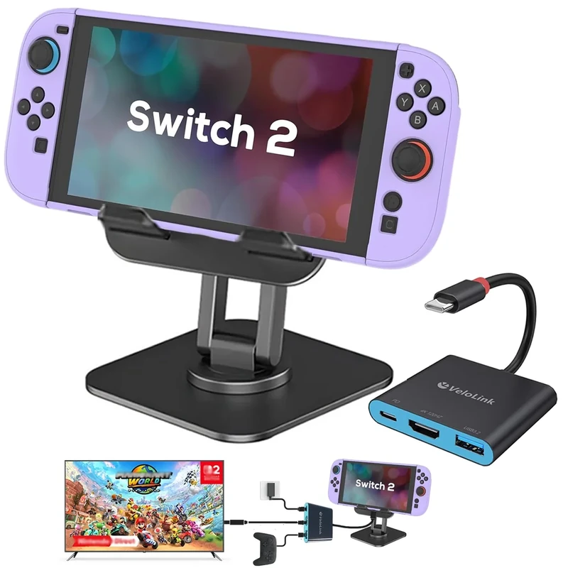 VELOLINK Switch 2 Dock+Stand Kit - HDMI 2.1 PD USB 3.2 Portable Dock