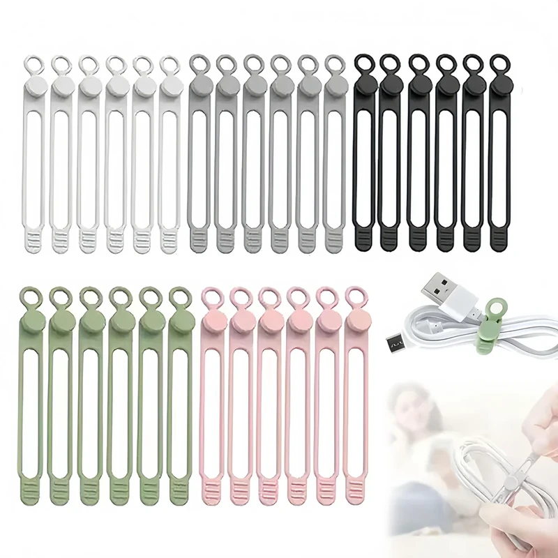 Generic Silicone Cable Ties - 30pcs 106mm Reusable Organizer