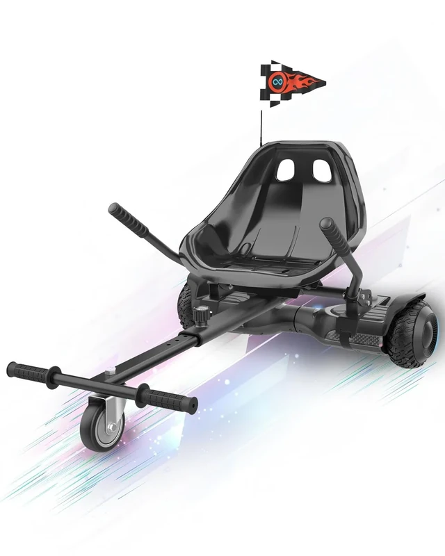 Awwscooter K1 Go-Kart Seat Attachment for Self-Balancing Scooters, Adjustable Frame Fits 6.5"/8"/10" Boards, Easy Install, Kids & Family Fun (Scooter Not Included)–Carbon Black