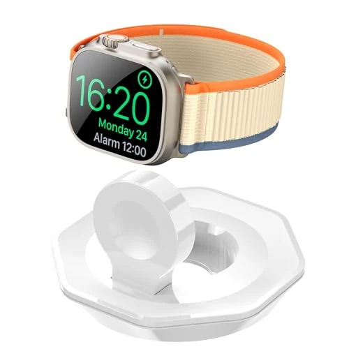 RETHLO Apple Watch Charger Foldable Magnetic Charging Dock, Wireless Fast Watch Charger Stand with Charging Cable, Compatible with Apple Watch 11 10 9 8 7 6 5 4 3 2/Ultra 2 1, Support Nightstand Mode