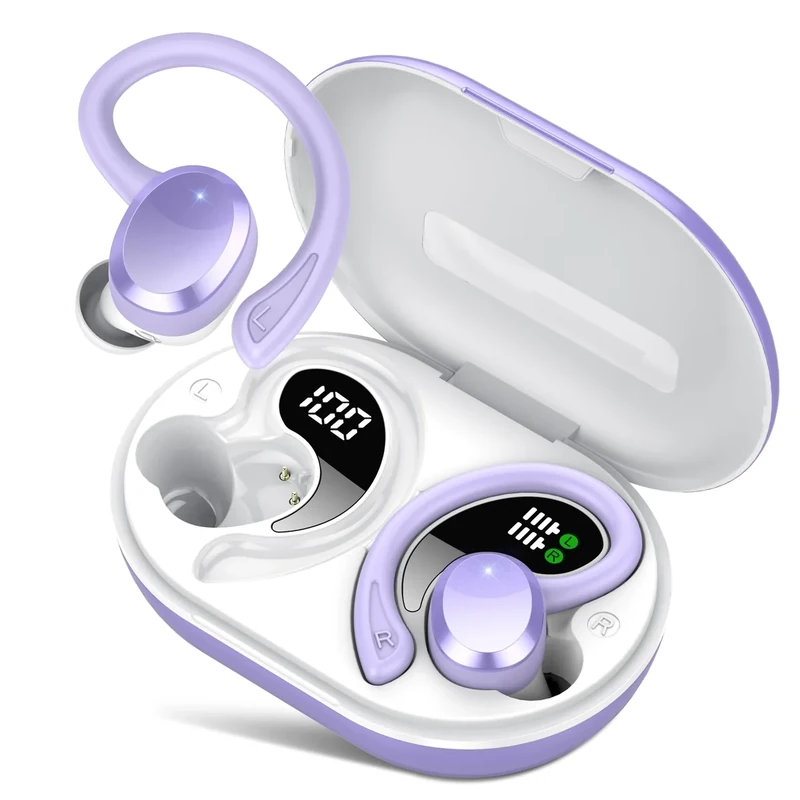 sprtoybat Bluetooth 5.4 Earbuds - 68h Playtime, LED Display, IPX7