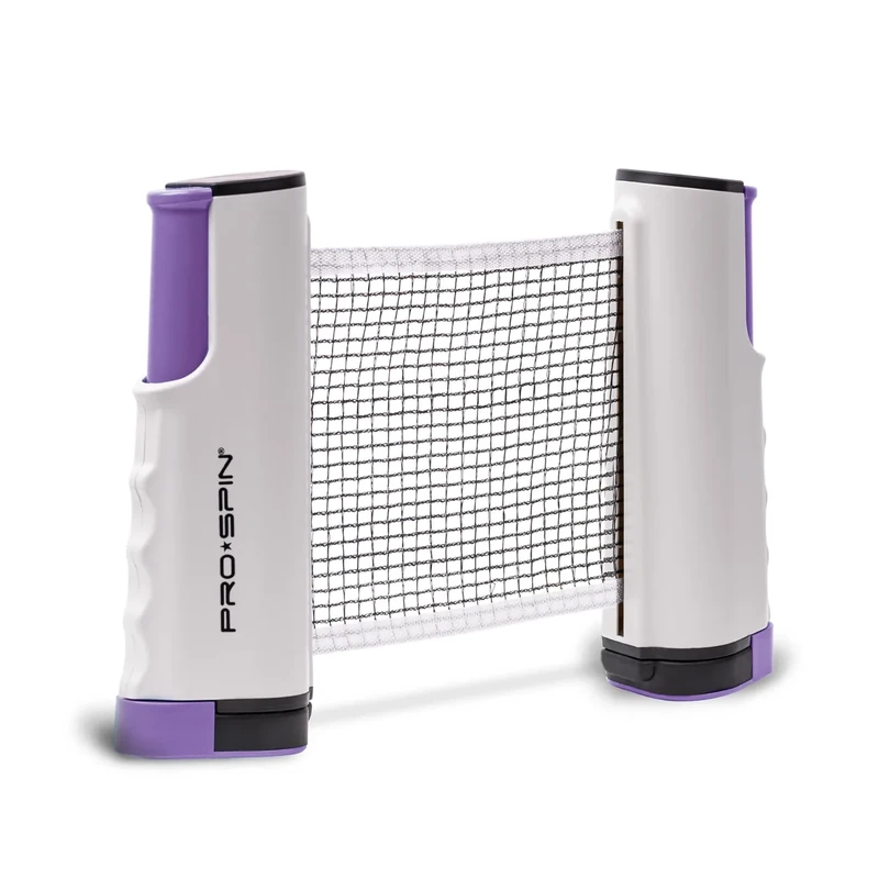PRO-SPIN Retractable Ping Pong Net – 72" Table Tennis Net with Clamps | Portable Ping Pong Net for Any Table | Includes Custom Mesh Storage Bag | Replacement Table Tennis Net Posts (Purple)