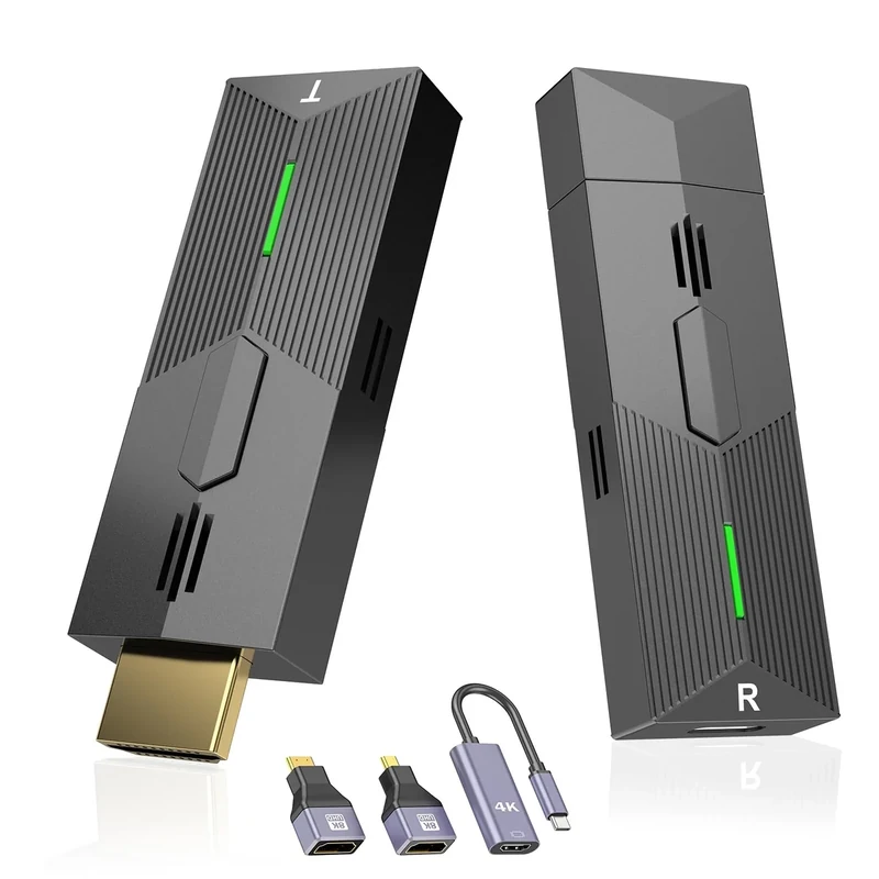 LZLOO Wireless HDMI Transmitter and Receiver 4k, 328Ft/100M 4K Decoding 1080P Output HDMI Wireless Extender for Seamless High-Definition Streaming from Laptop/PC/TV Box to Monitor/TV/Projector - Black