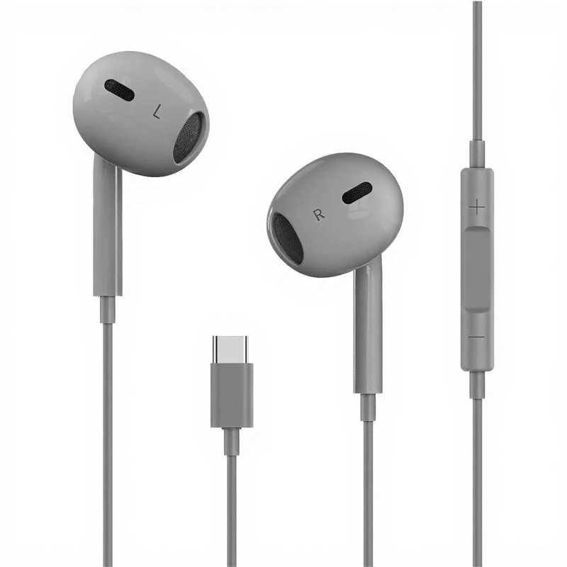 Nimizo USB C Headphones for Phone 16 15 Earbuds USB C Wired Earphones with Mic & Remote Control Noise Cancelling for Phone 16 pro, Pad Pro, S23/S22/S21/S20/Ultra Note 10/20, Pixel 7/6/6a/5/4 Grey