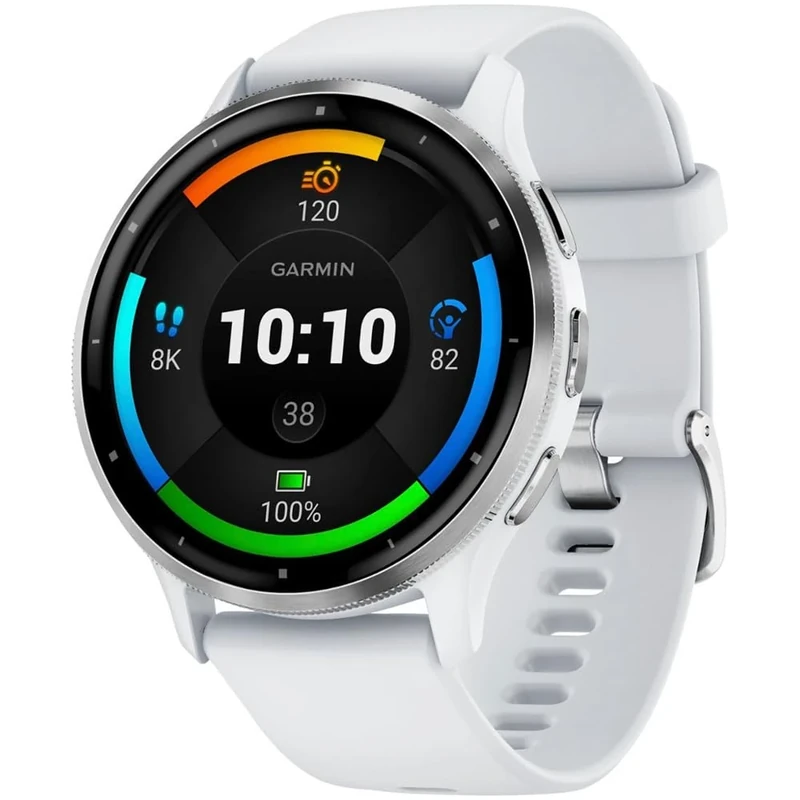 Garmin Venu 3 Health Fitness GPS Smartwatch Silver Bezel/Whitestone Band (45mm) - (Renewed)