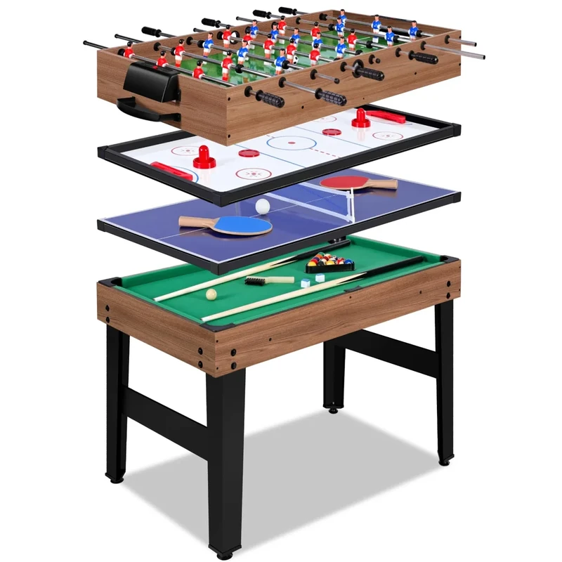 12-in-1 Game Table - 48" Combo Game Table, Ping Pong Table, Foosball Table, Air Hockey Table, Pool Table - Sports Arcade Games with Accessories - Ideal for Game Rooms and Family Game Nights!
