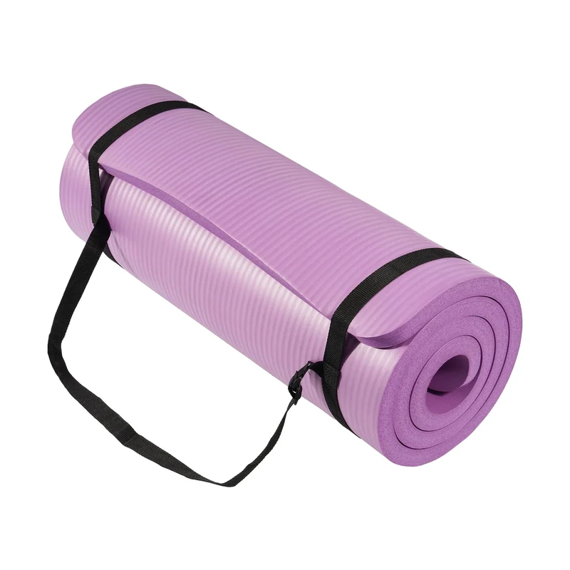 BalanceFrom Yoga Mat 1-Inch Extra Thick High-Density Exercise Mat with Non-Slip Surface,Taro Purple