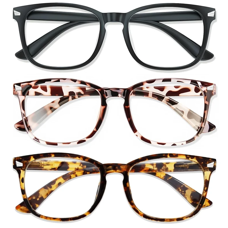 WINTOO Blue Light Glasses - 99% Block, UV400, Anti-Glare, 3 Pair