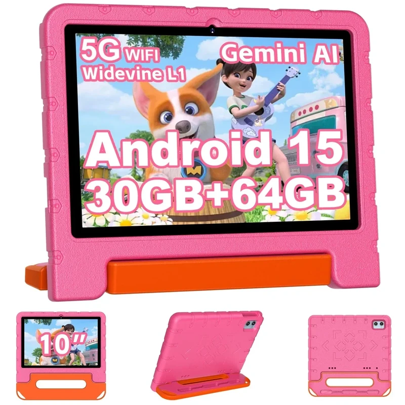 ZIOVO 2025 Kids Tablet 10" Android 15 - Octa-Core, 30+64GB, Shockproof
