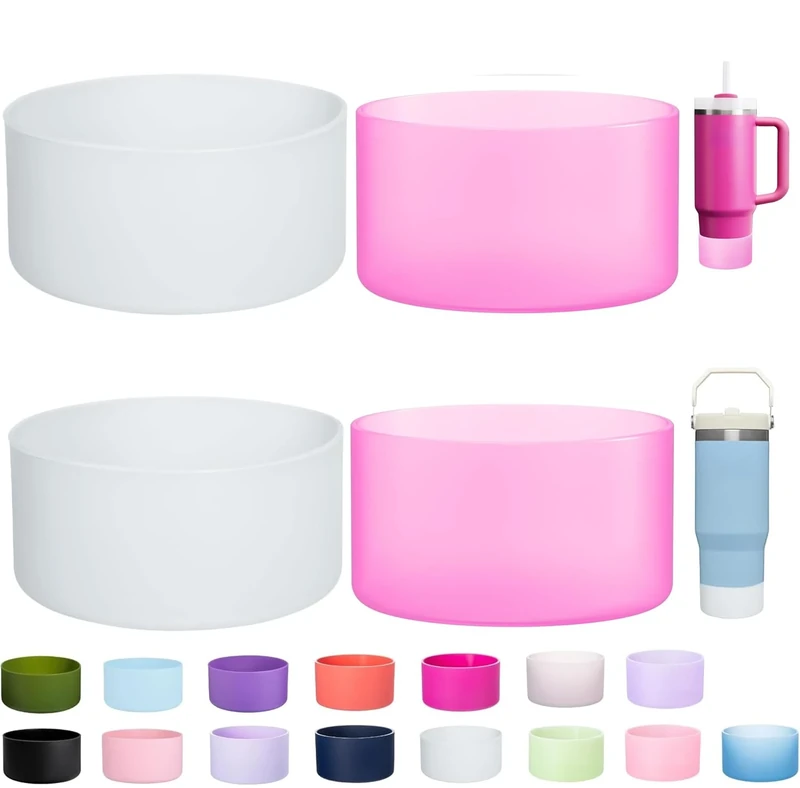 LONPARRY 4-Pack Silicone Boot for Stanley 40 30OZ Cups, Accessories for Stanley Cup 30 oz Boots,Non-Slip Rubber Bottom Protector Cover,Noise Reduction Sleeve for Quencher H2.0 / IceFlow 20oz 30oz