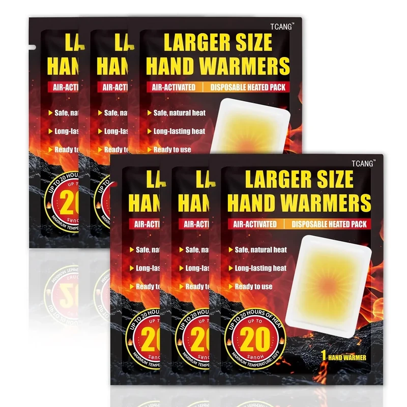 Hand Warmers Disposable 6 Pack- Up to 20 Hours of Heat - Super Long Lasting Air Activated Warmers, All Natural, Portable for Body, Hands & Toes - Odorless Hot Warmer Heater for Outdoor Sport