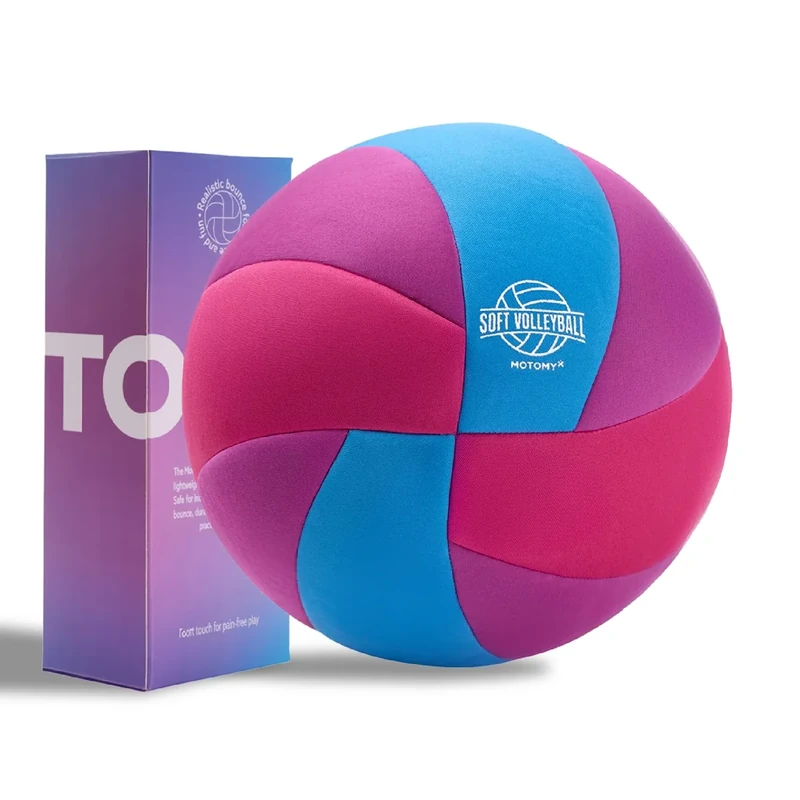 MOTOMY™ Indoor Soft Volleyball, Cushioned Fabric Training Ball for Kids & Youth, Quiet House Practice Design with Realistic Bounce & Lightweight Feel, Ideal Volleyball Gifts for Boys & Girls