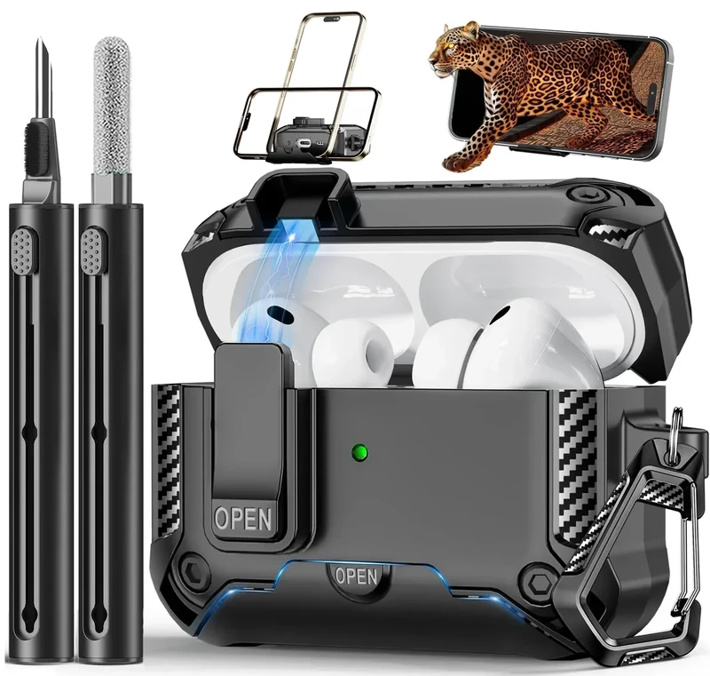 Polislime AirPods Pro 3 Case 2025 - Phone Stand & Drop Protection