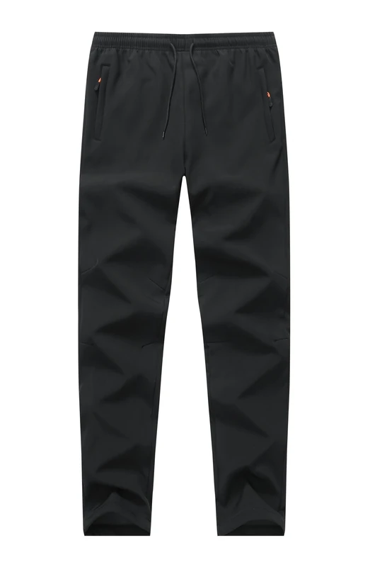 ZooYung Boys Girls Fleece Lined Warm Joggers Pants Water Resistant Waisted Thermal Winter Sweatpants Running Hiking with Zipper Pockets(13822Black06)