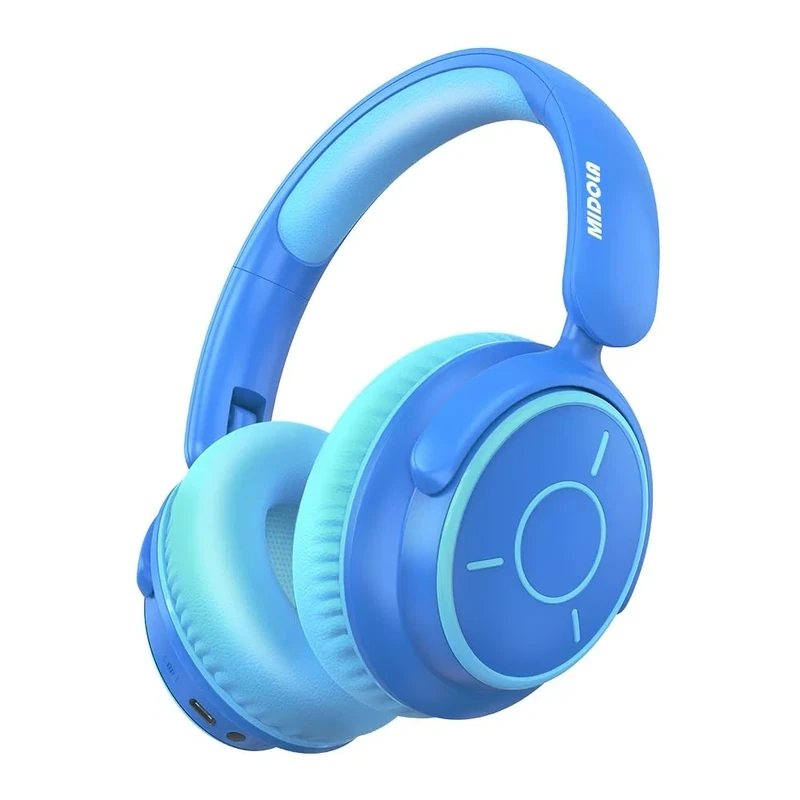 MIDOLA Kids Bluetooth Headphones - Volume Protection, Foldable, Blue