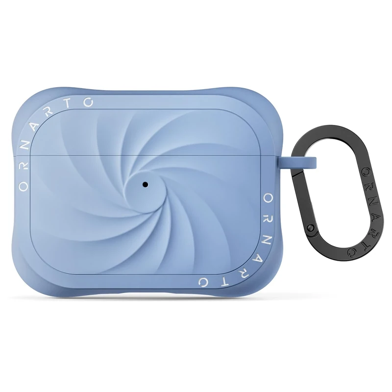 ORNARTO Vortuxe for AirPods Pro 3 Case - 2X MIL-STD Drop Protection, Liquid Silicone Shockproof Cover with Carabiner, Sleek Aesthetic Case for AirPods Pro 3rd Generation-Sky Whisper