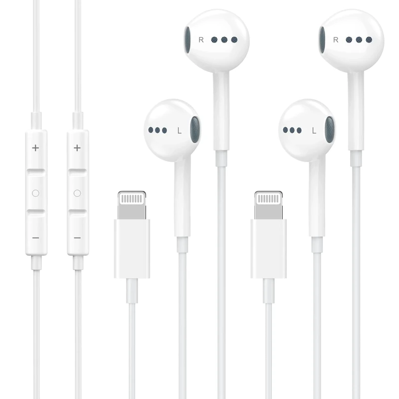 IIOZO 2-Pack Wired iPhone Earbuds - Mic & Noise Reduction