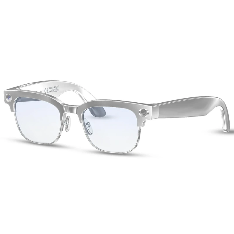 Mingtawn AI Smart Glasses 4K HD Camera, BT Call, 800W Anti-Shake Camera Glasses with Video Recording Dual Mic, Simultaneous Interpretation/GPT Identify Objects, 270mAh Blue Light Glasses（Gray）