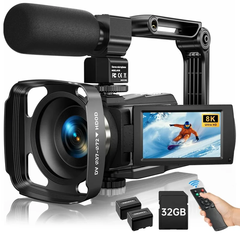 MWIRB 8K 88MP Camcorder 18X Zoom, WiFi, 6-Axis Anti-Shake Vlog Ready