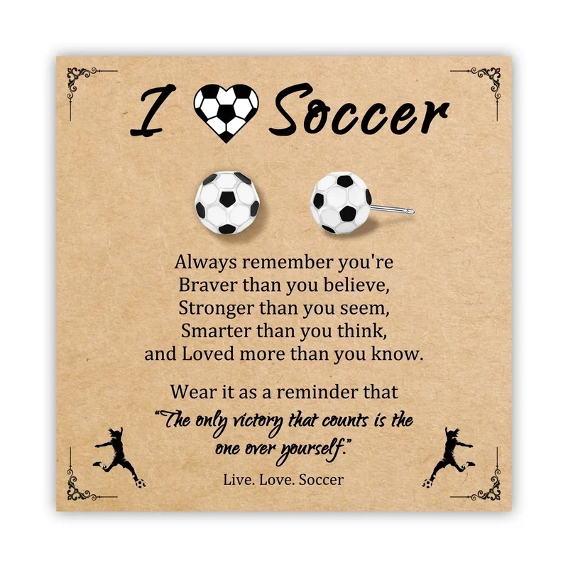 PEALICIOUS Soccer Earrings for Women, Cute Soccer Gifts for Girls, Hypoallergenic Sports Earrings as Graduation Gifts, Sports Mom Essentials for Fans Daughter Friends Game Day - Image 1