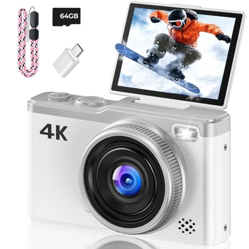 MaxMango Digital Camera for Photography, 64MP & 2.4’’ Vlogging Camera for YouTube,180° Flip Screen Point and Shoot Digital Cameras with 16GB SD Card for Teenager Adult Beginner - Image 1