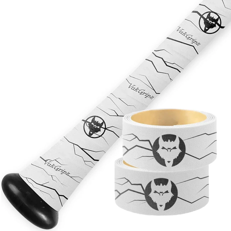 VukGripz Legacy White Baseball Bat Grip Tape (Pack of 2) - Non-Sticky, Friction-Based, Moisture-Wicking Softball Bat Tape Grip, Non-Slip, Reusable, Boosts Speed & Control, Durable Wrap, Made in USA