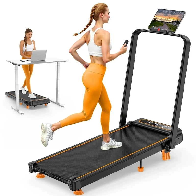 Walking Pad with 10% Incline, 3.5HP Lower Noise Than Other, Walking Pad Treadmill with Handle Bar, Portable Treadmills for Home Small, Foldable Walking Pad 350+lb Capacity, Smart App & Remote