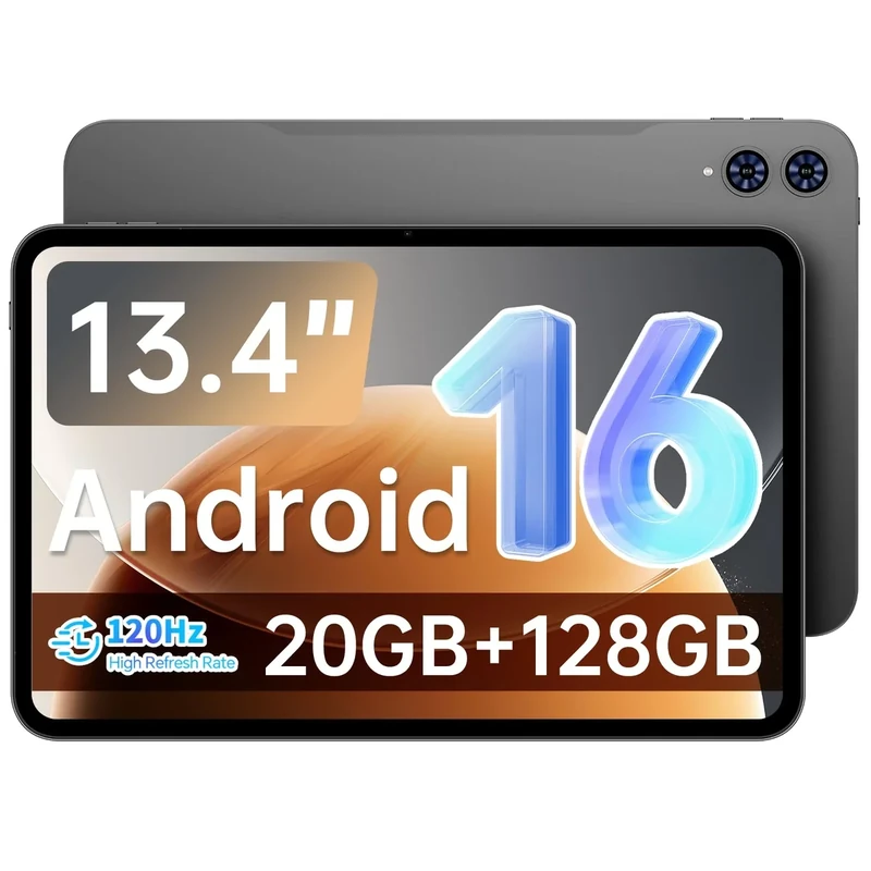 TECLAST Android 16 T65 Tablet - 13.4" 120Hz IPS, 20+128GB, 8000mAh