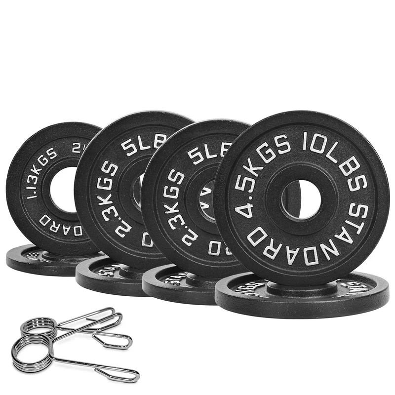 Starter Set2" Cast Iron Weight Plate Set | (8) Plates: Pairs of 2.5LB, 5LB, 10LB | 45 LB Total | For Standard Handles & Bars